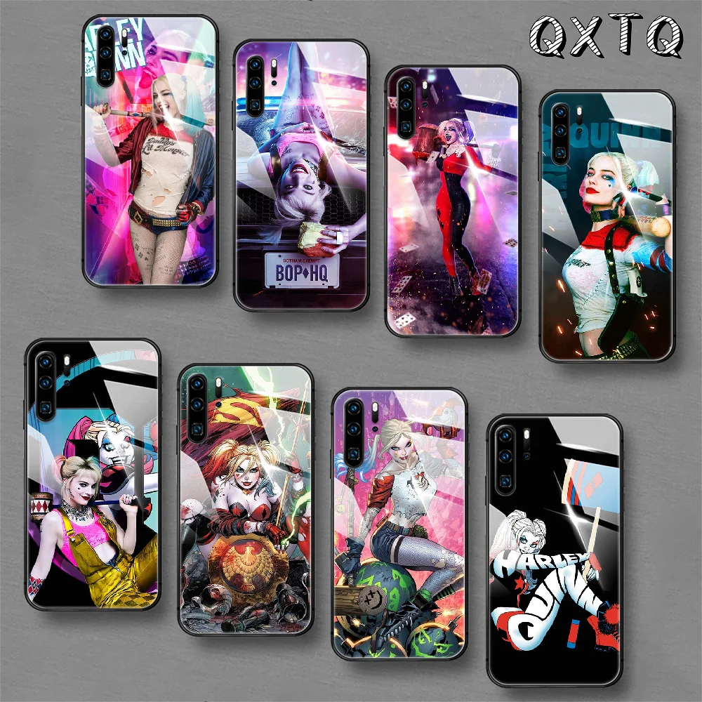 

Harley Queen Comic Girl Tempered Glass Phone Case Cover For Huawei Honor Mate P 8 9 10 20 30 40 A X I Pro Lite Smart 2019 Shell