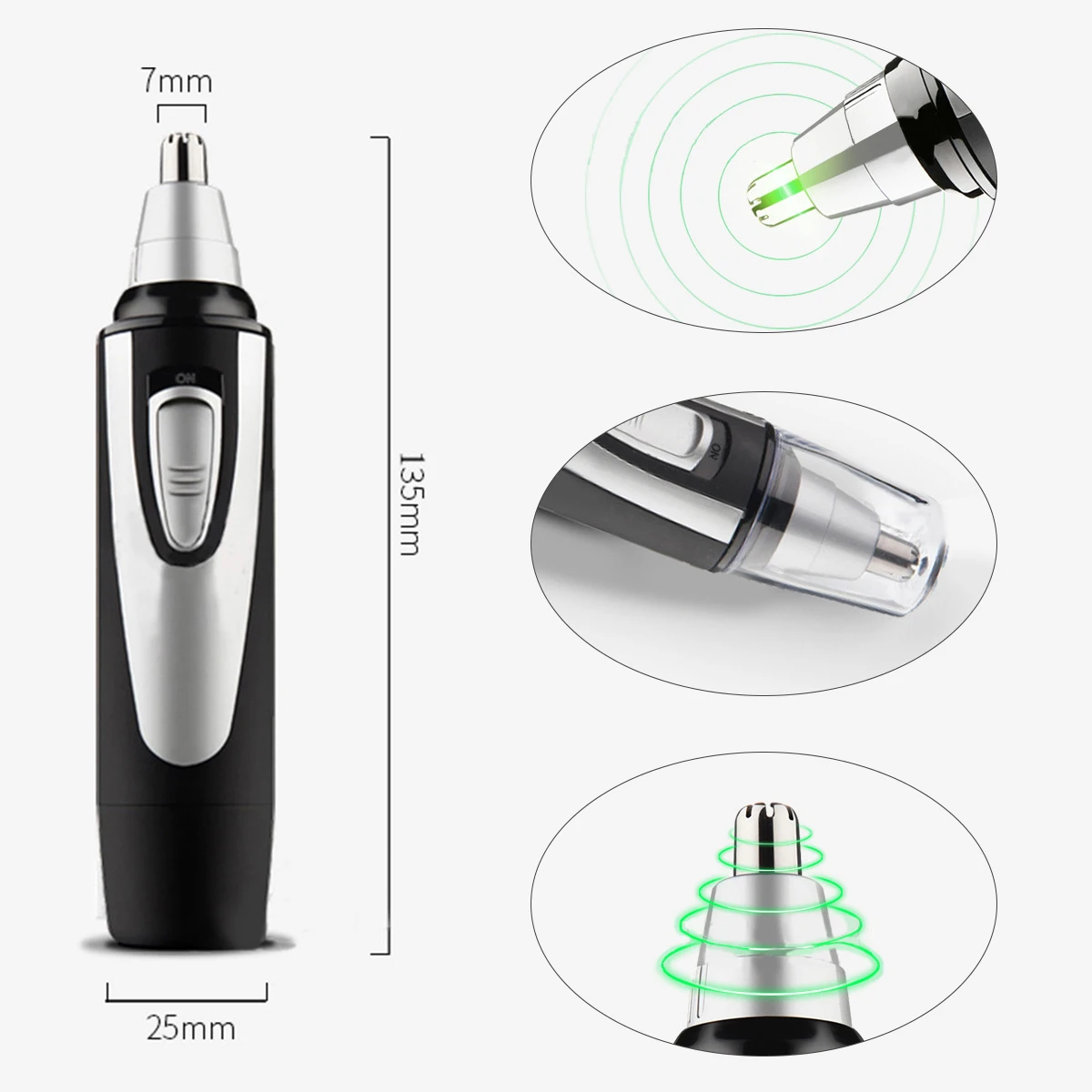 

Multifunctional Electric Nose Hair Trimmer Clipper Battery-Operated Painless Ear Hair Sideburns Shaver Nose Hair Trimmer