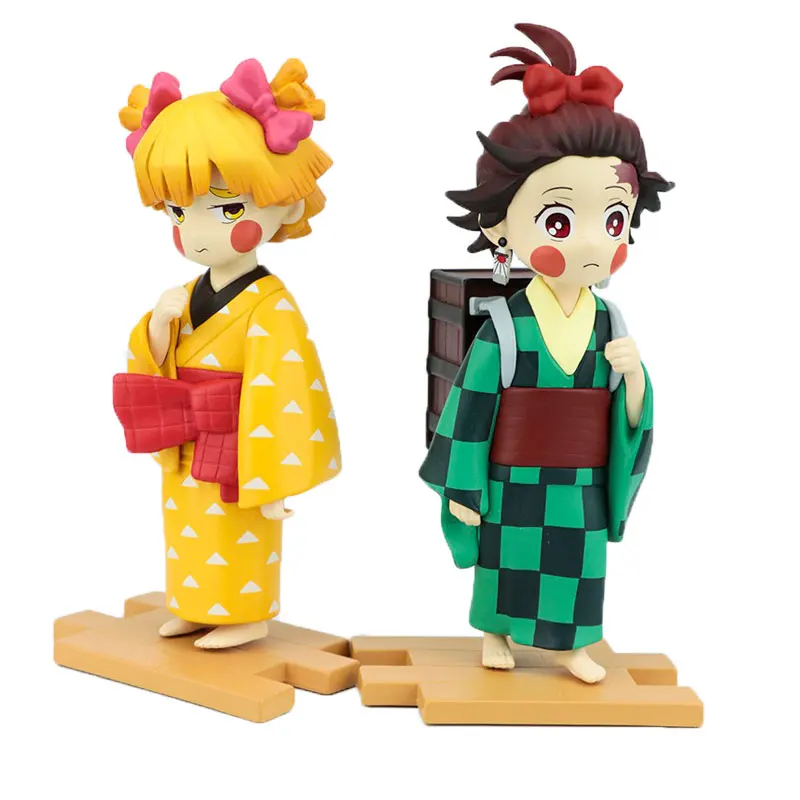 

Anime Demon Slayer Flower Street Figure Kamado Tanjirou Action Figures Model Toys Agatsuma Zenitsu Figura Ghost Slayer Season 2