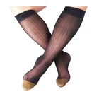 Мужские нейлоновые полосатые носки высокого качества брендовые строгие костюмы мужские чулки до колена шелковые мягкие мужские строгие носки