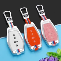zinc alloy silica gel car key case shell buckle luminous for geely coolray x6 emgrand global hawk gx7 carbon fiber remote contro