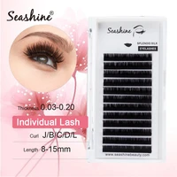 seashine 1 tray all size individual eyelash extension b c dd curl volume lash extension supplies mink individual eyelashes