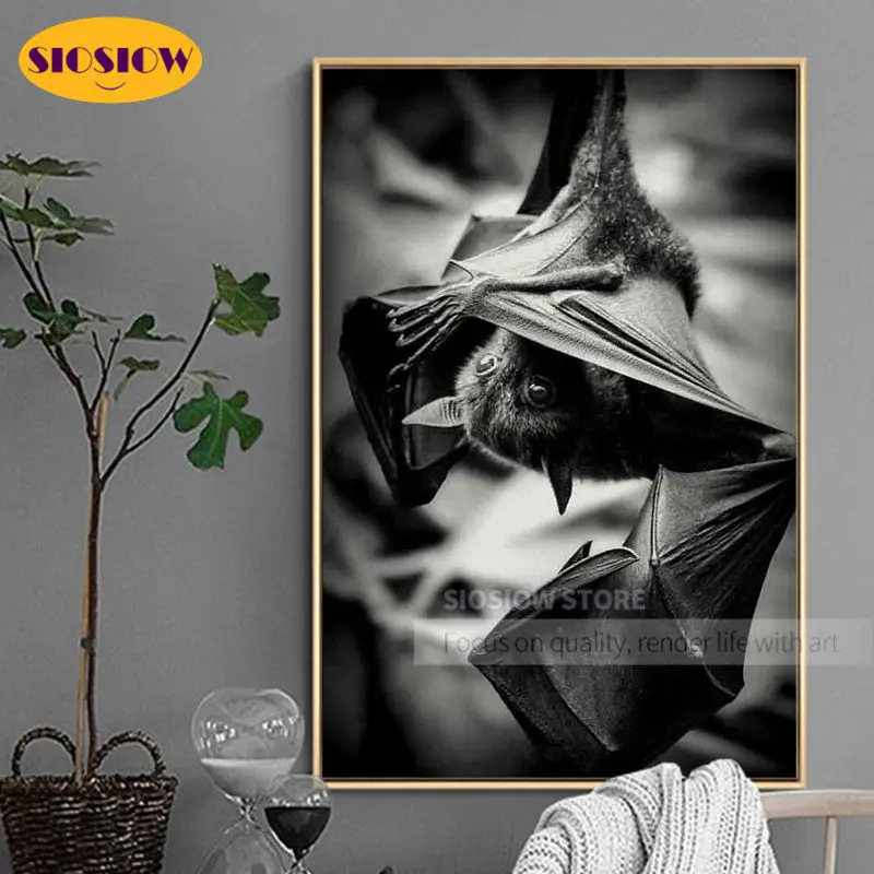 5D алмазная живопись сделай сам вышивка крестиком черно-белая летучая мышь