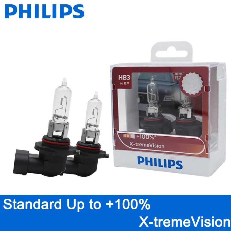 2 шт. автомобильные лампы Philips H1 H4 H7 H11 HB2 HB3 HB4 9003 9005 9006 12 В X treme Vision на 100% Ярче|Лампы