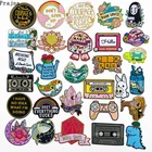 Мультяшные нашивки Prajna с надписями на одежду, термоклейкие нашивки с кристаллами и цветами для одежды, аниме аппликация