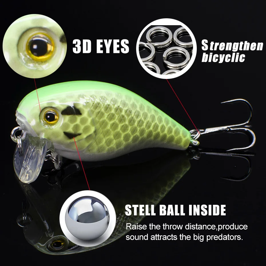 FOVONON плавающий воблер (Wobbler) Глубокий рыболовная приманка с Crankbait Приманка