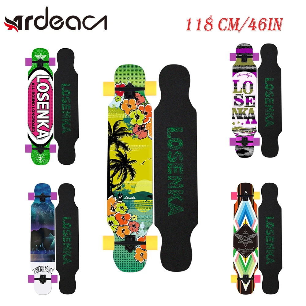 17% OFF ArdeaⅠ 118 см/46in Лонгборд Танцы Кленовый Скейтборд 7in Алюминиевая тележка 70*51 мм колеса длинная доска