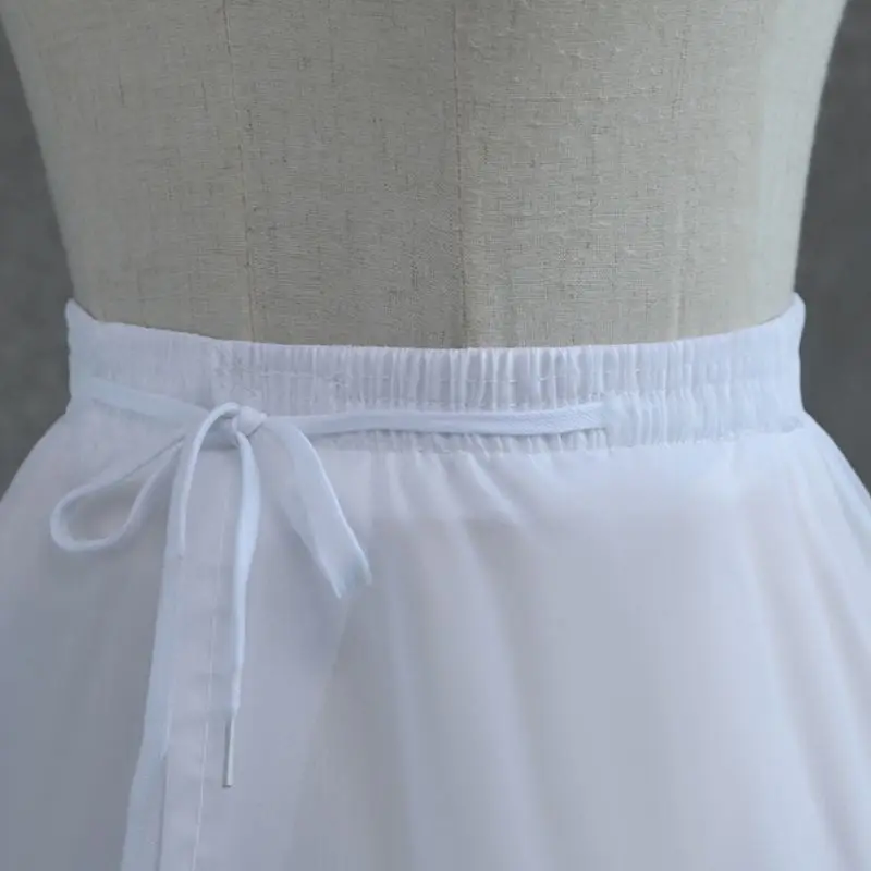 

Womens 4 Hoop Double Layer A-Line Wedding Ball Gown Petticoat Underskirt Crinoline Elastic Drawstring Waist Bridal Slips Skirt