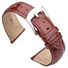 Ремешок из натуральной кожи для наручных часов, мягкий гладкий черный коричневый браслет для мужских и женских часов, 18 мм 19 мм 20 мм 21 мм 22 мм 24 мм