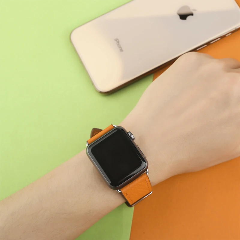 Ремешок kebitt из натуральной кожи для мужчин и женщин браслет apple watch series 6 se 5 4 3 2 1