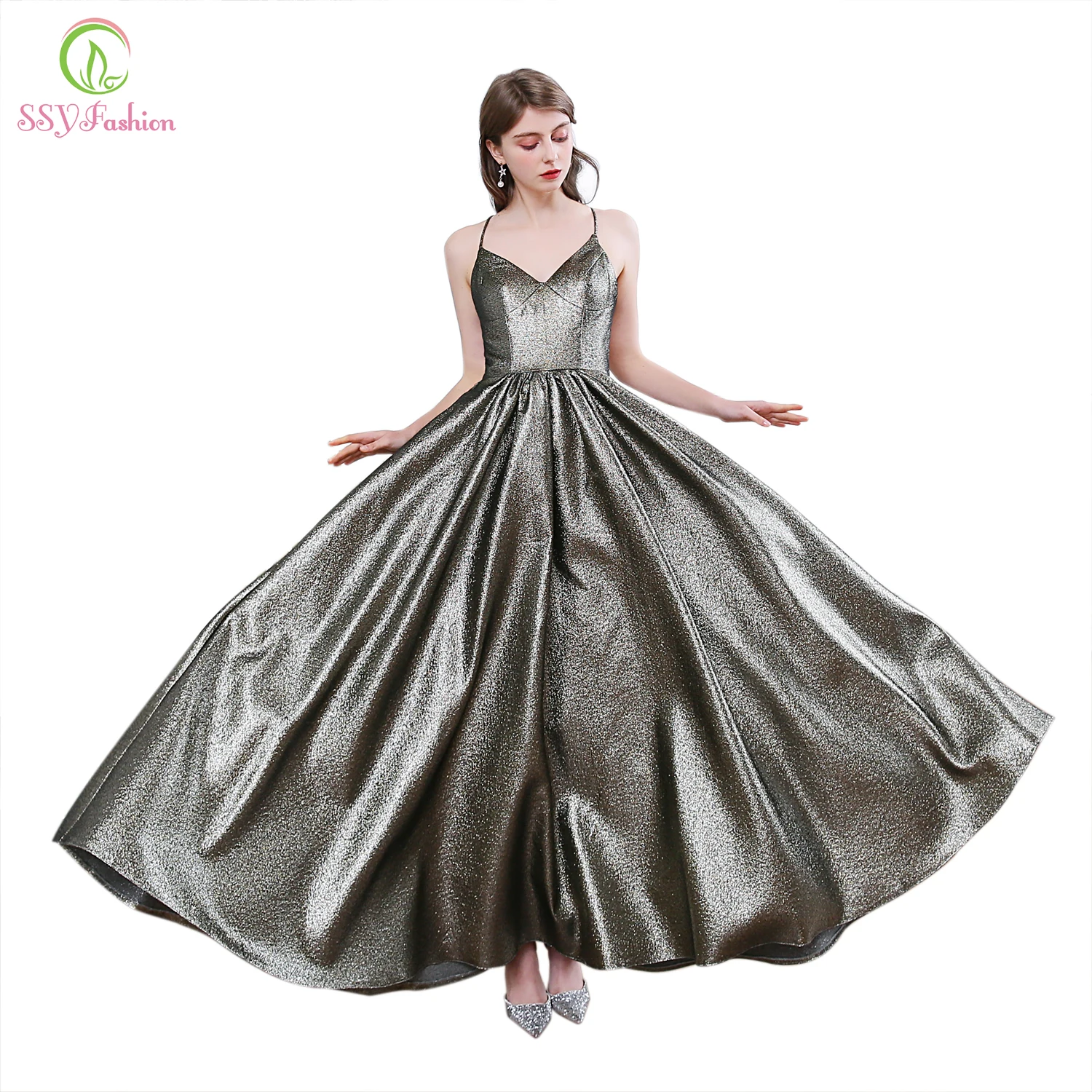 Распродажа простое сексуальное вечернее платье для банкета с v-образным вырезом