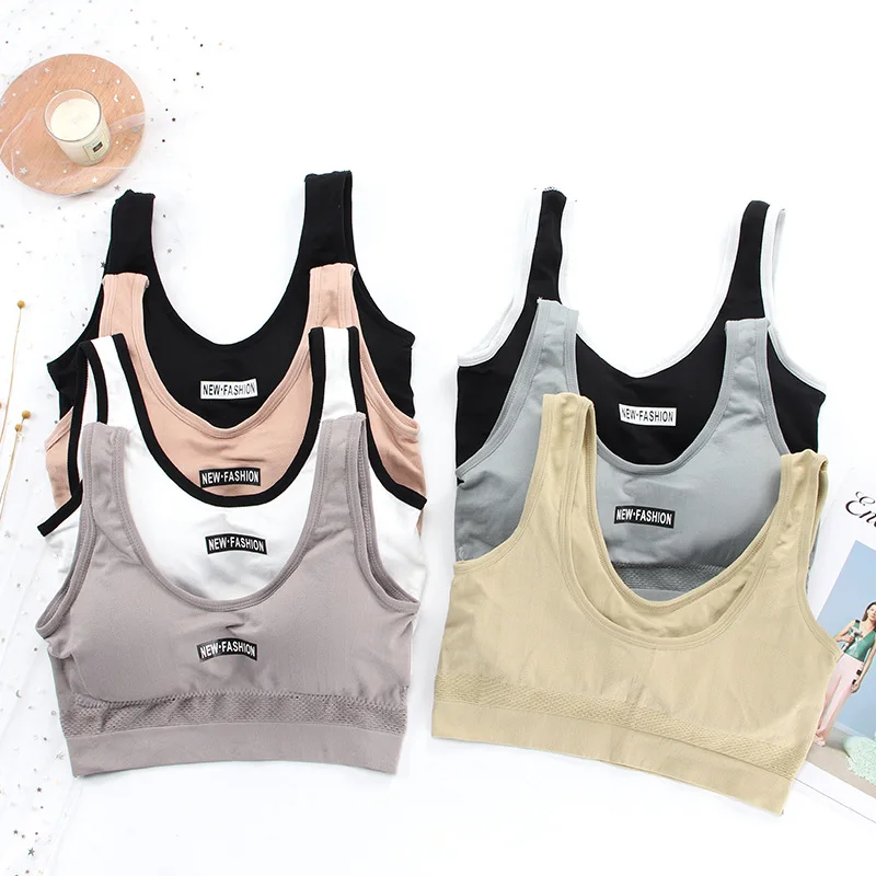 

Seamless Yoga Bra 2021 Letter Printed Fitness Underwear Women Hollow Out Bralette Tube Tops Streetwear Padded Lingerie Brassiere