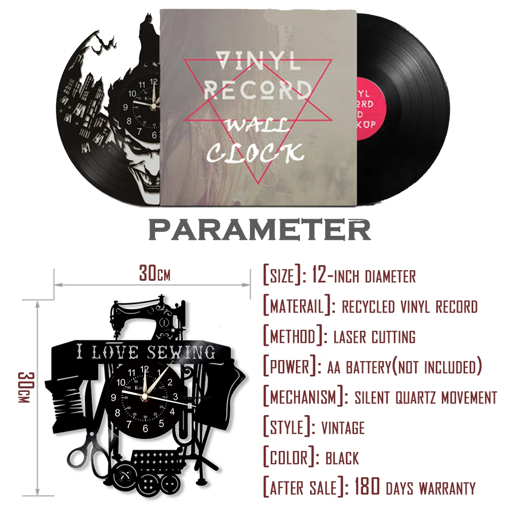 

Alice In Wonderland Vinyl Record Wall Clock Home Decor LED Clock | Gift Ideas for Friends and Kids | Unique Modern Art