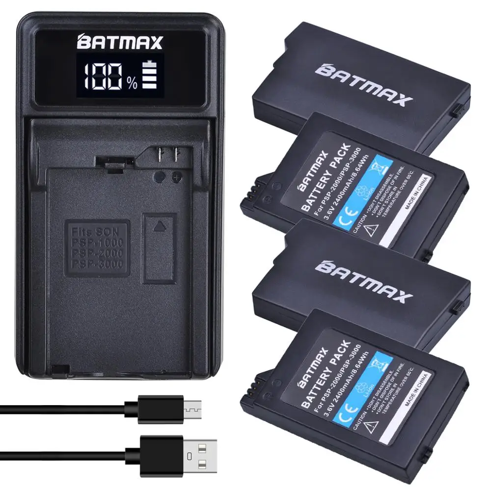 Batmax PSP-2000 батарея + LED USB зарядное устройство для Sony PSP2000 PSP3000 PSP 2000 3000 геймпад PlayStation