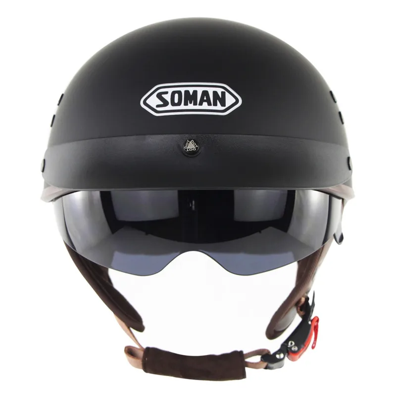 Retro Scooter Half Face Helmet Vintage Casque Moto DOT Capacetes Anti Glare Visor Cascos Vespa Chopper Helmets Motorcycle | Автомобили и