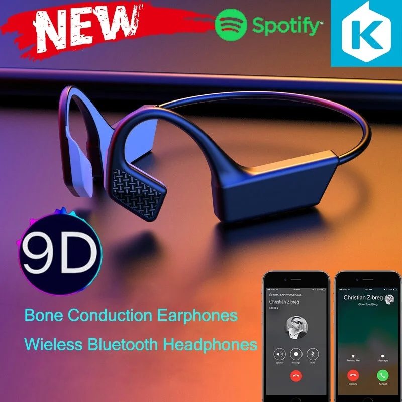 Bluetooth 5 0 9D Hifi наушники с костной проводимостью и объемным звуком Беспроводная