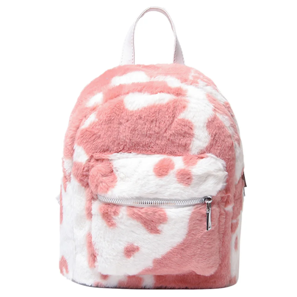 

1pc Fashionable Causal Plush Backpack Lovely Soft Shoulder Bookbag Travel Bag