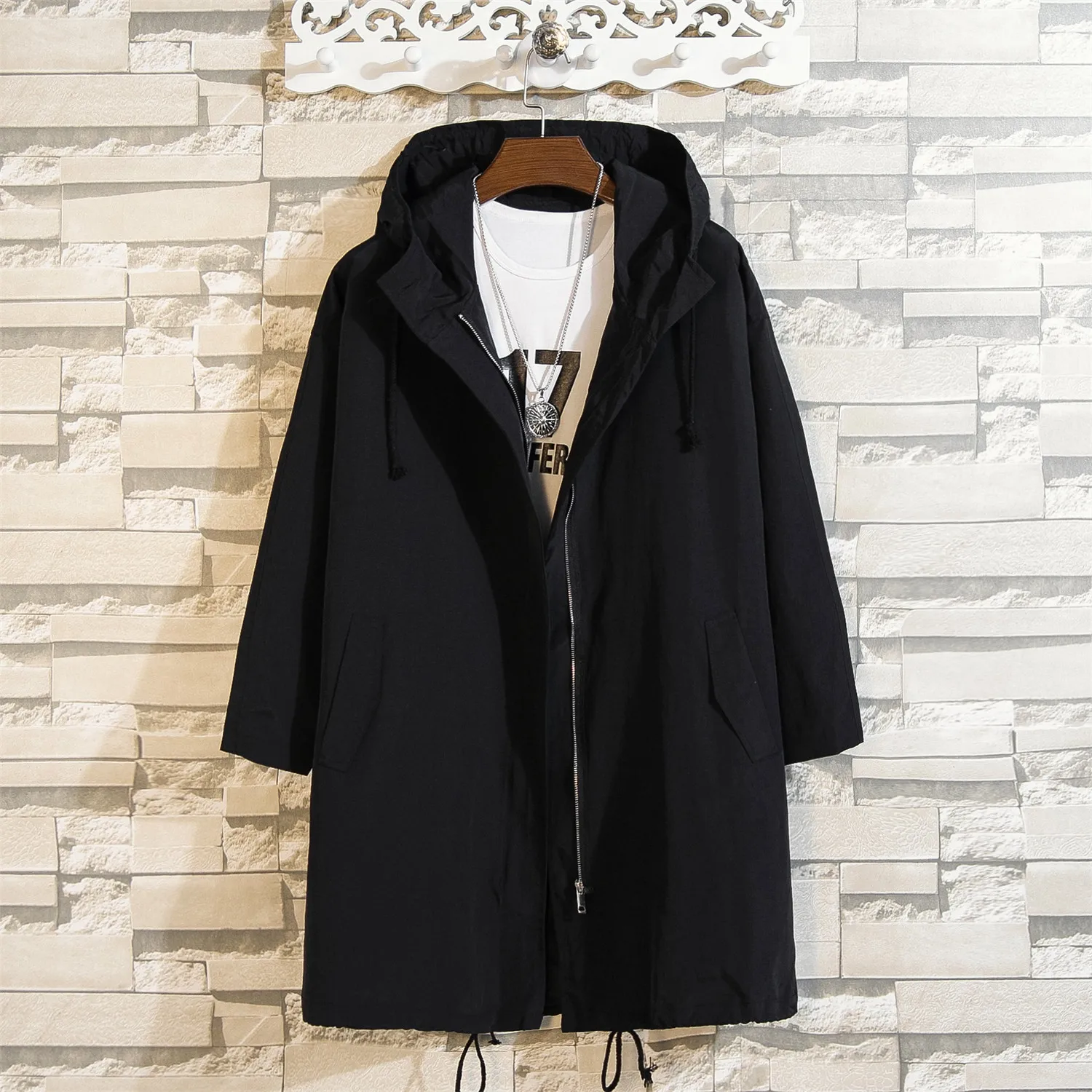 Новинка весна-осень Мужское пальто свободная Пылезащитная куртка красивая