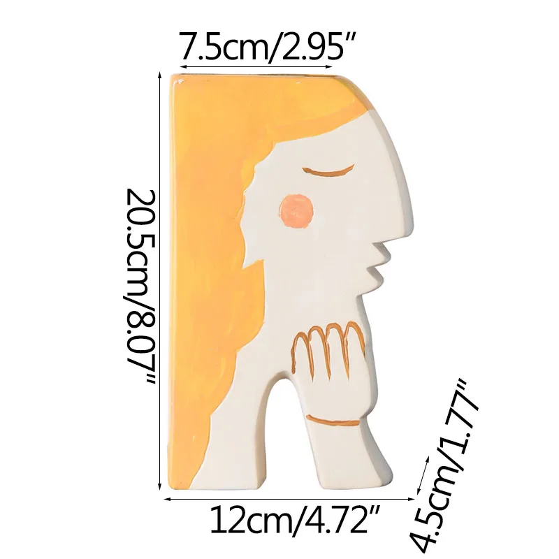 

Nordic Ceramic Girl Sculpture Home Office Decoration Flower Arrangement Study Room TV Cabinet Display Decoration Crafts Ornament