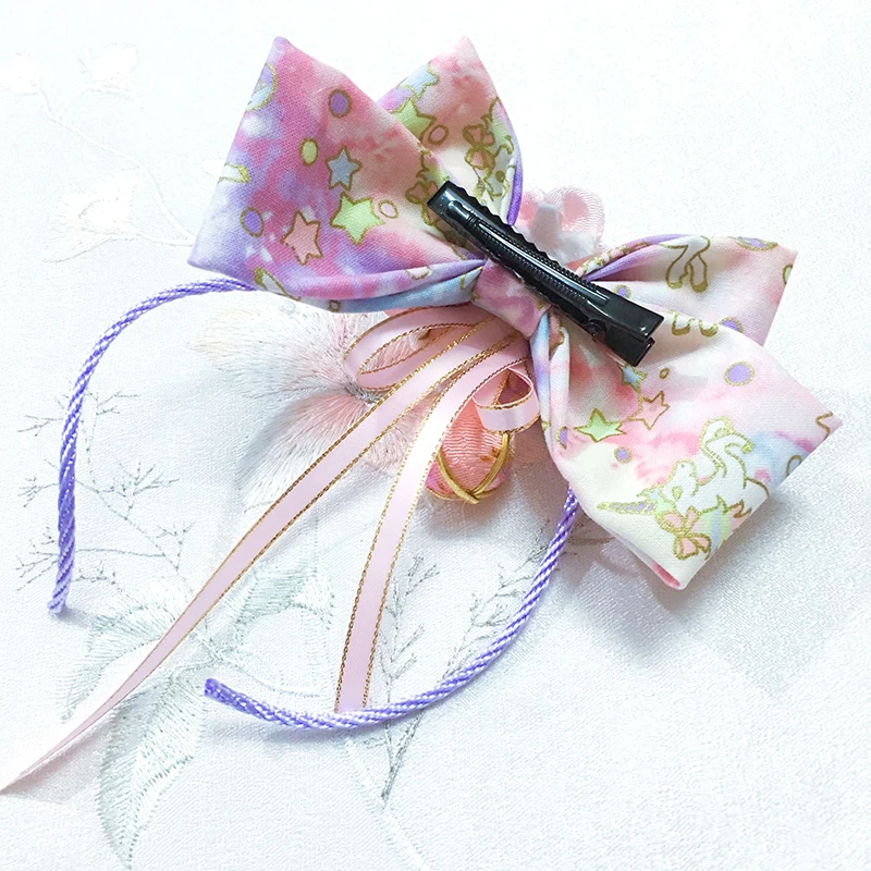 Вишня в цвету бантом зажим для волос головной убор заколка ручной работы ткань