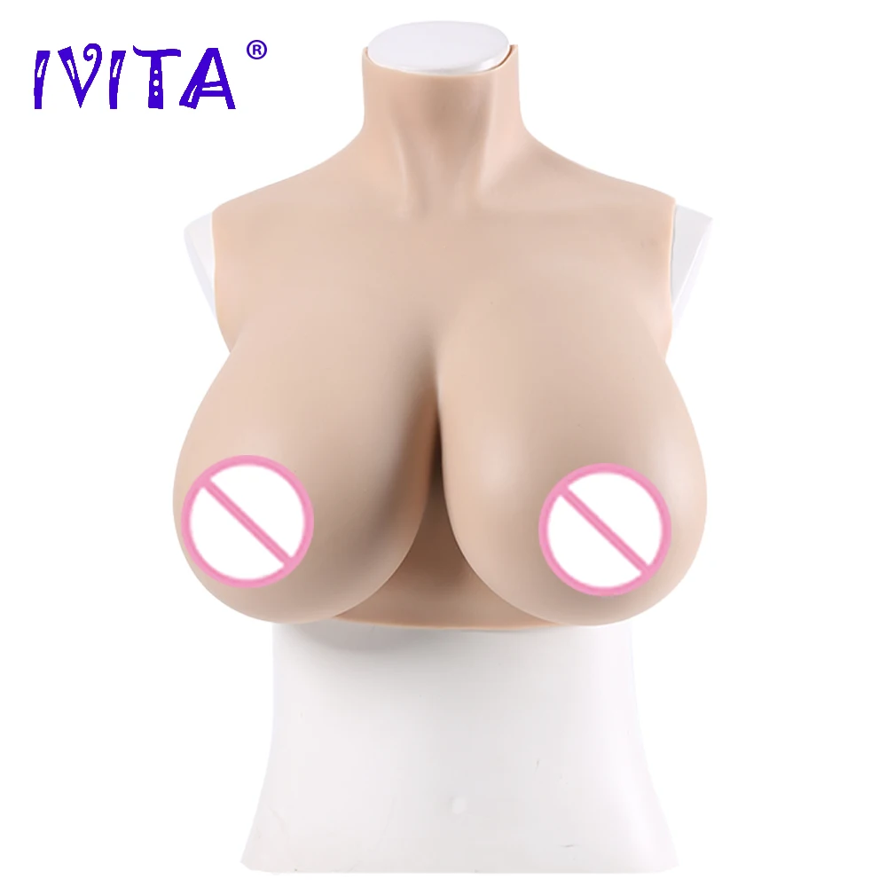 

IVITA High Quality Artificial Silicone Breast Realistic Fake Boobs Tits H Cup for Crossdresser Transgender Drag Queen Shemale