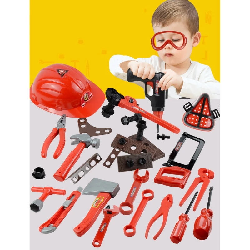 

26/51Pcs Children Garden Tools Toys Pretend Play Repair Tool Environmental Plastic Engineering Maintenance Tools Gifts