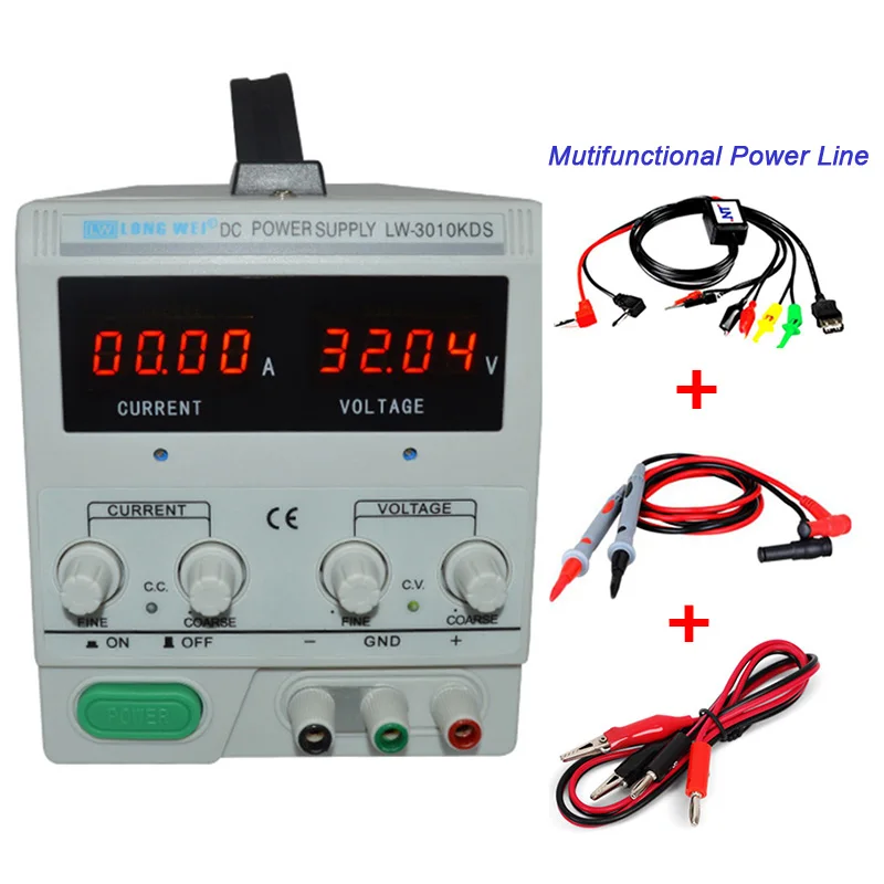 

High Precision 4 Digits DC Regulated Power Supply 30V 10A 3010KDS LED Display Laboratory Switching Power Supply for Phone Repair