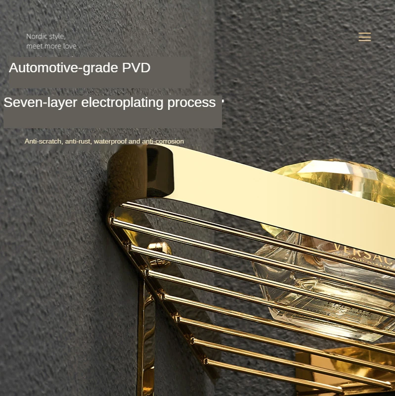 

Thickened Copper Three Colors Singel Or Double-Layer Bathroom Triangle Shelf Toilet Corner Hole Free Rack Wall Hanging Tool