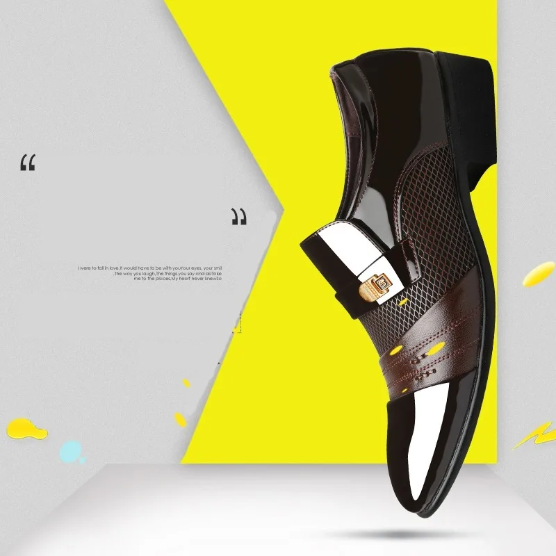 Летние Мужские модельные туфли мужские официальные на плоской подошве размера