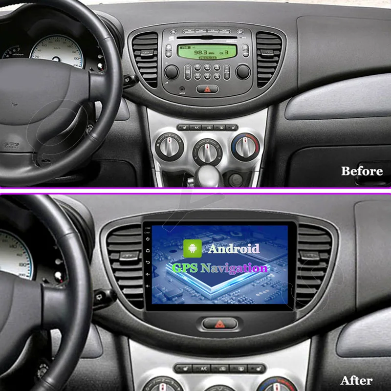 Автомобильная Мультимедийная система Android 10 0 автомобильное радио для Hyundai I10 2008