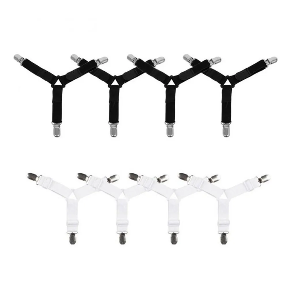Bedding Article Accessory 4pcs Nylon Buckle Elastic Band Non Slip Sheet Fixer Holder for Bed sheets Practical Bedspread