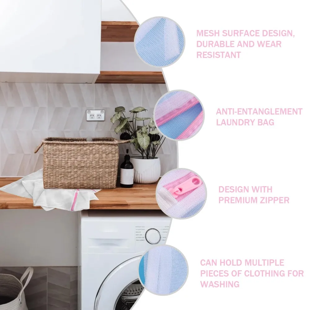 

8Pcs Mesh Travel Laundry Bag Durable Clothes Wash Bag Washing Garment Bag