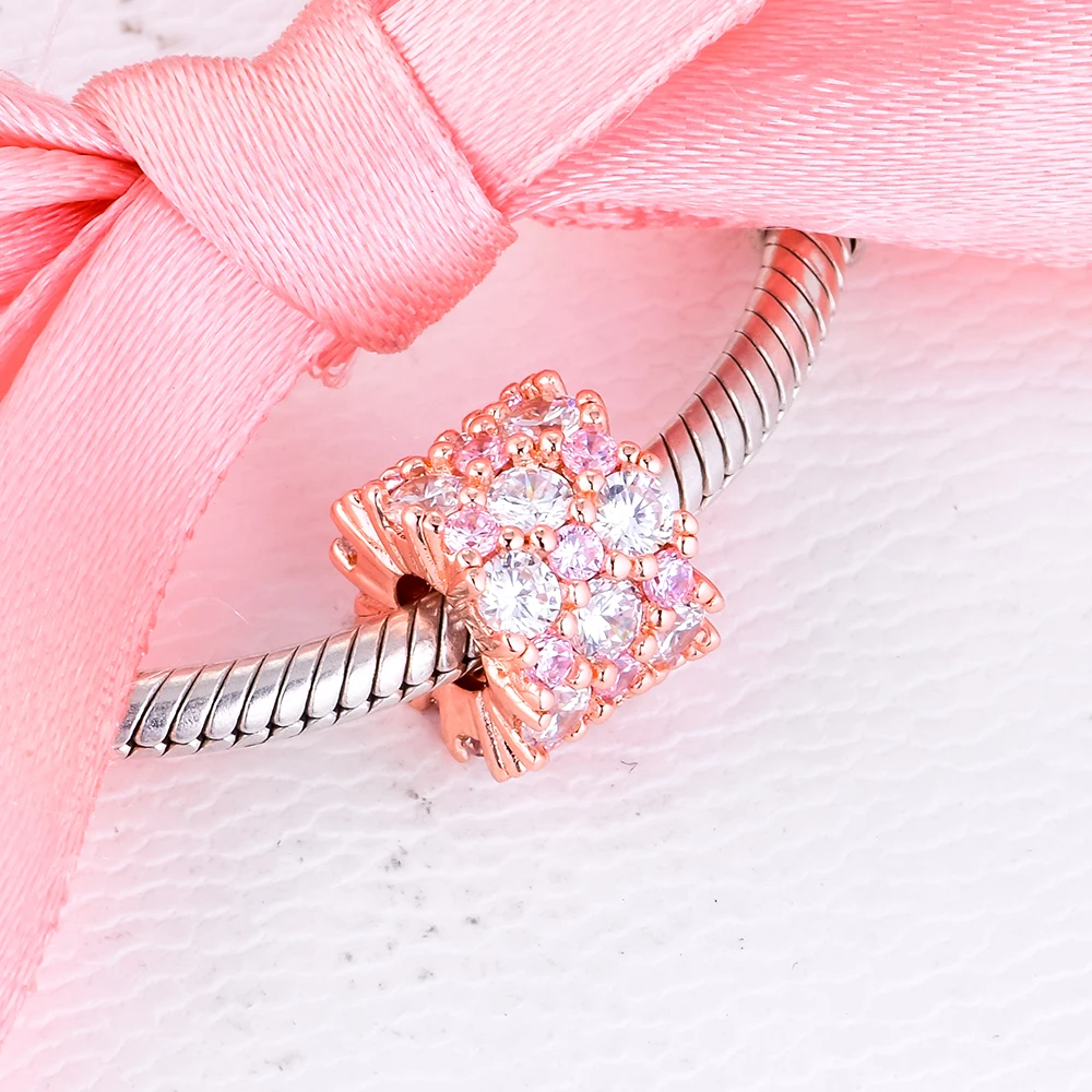 

Shiny Rose Gold Clip Beads Female Charm DIY for Charms Bracelets clip Mother 2020 New Summer Hot Sale