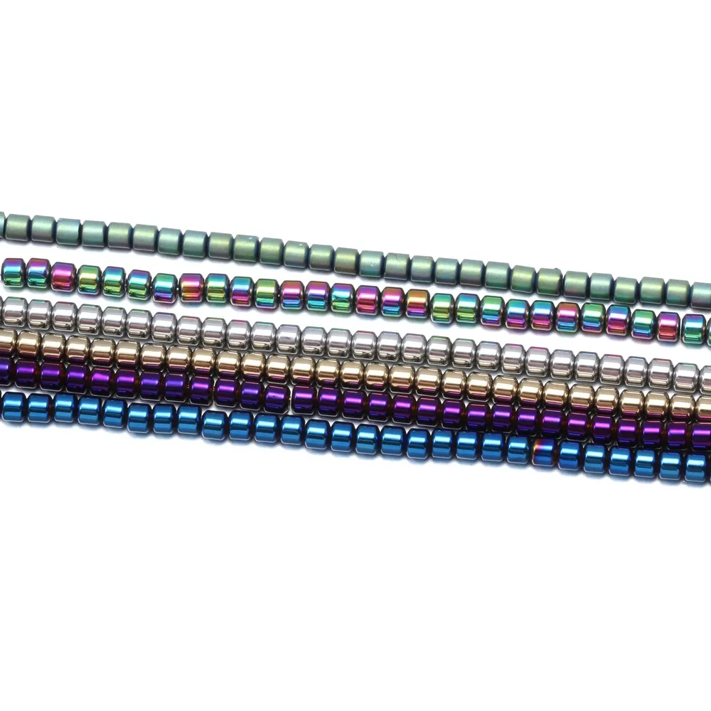 Бусины гематита из натурального камня геометрические полые цилиндрические