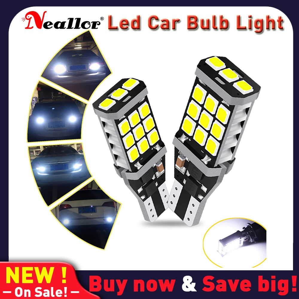 

2 шт., автомобисветильник светодиодные лампы T15 W16W 921 912 2835