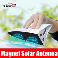 car solar shark fin waterproof signal antenna led roof decoration anti collision warning antenna lamp for all cars accessories