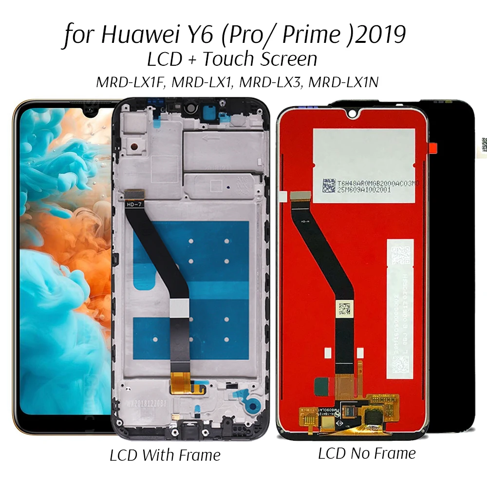 

Дисплей для Huawei Y6 2019 Y 6 Pro/Prime MRD-LX1N LX1F LX1 LX2 LX3, ЖК-дисплей, сенсорный экран, замена, протестированный ЖК-экран телефона