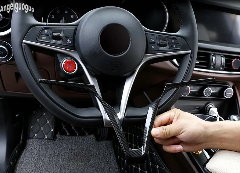Для Alfa Romeo Giulia Stelvio Красное или углеродное волокно стильное Автомобильное рулевое