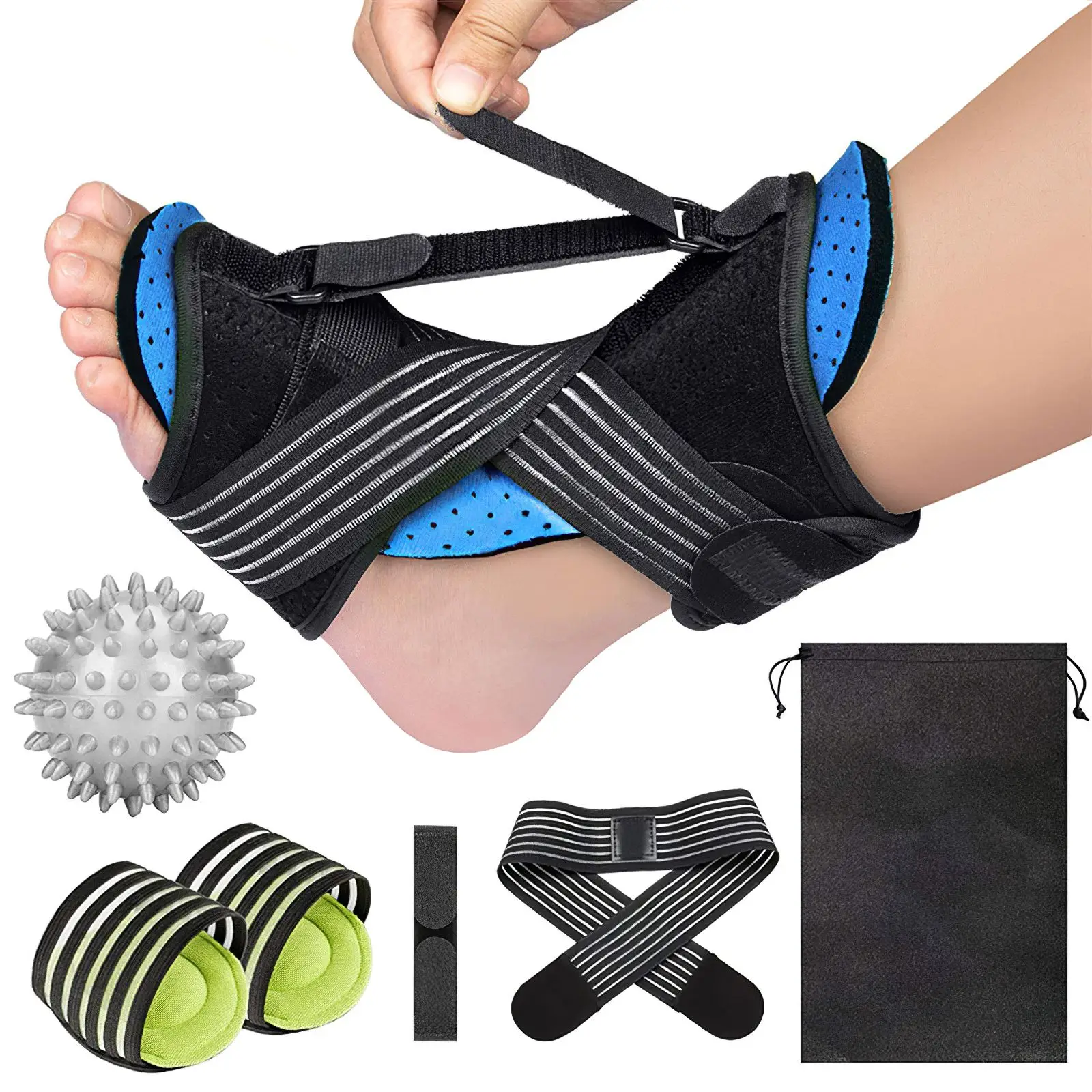 

1 Set Ankle Support Strap Brace Bandage Foot Guard Protector Adjustable Ankle Sprain Orthosis Stabilizer Plantar Fasciitis Wrap