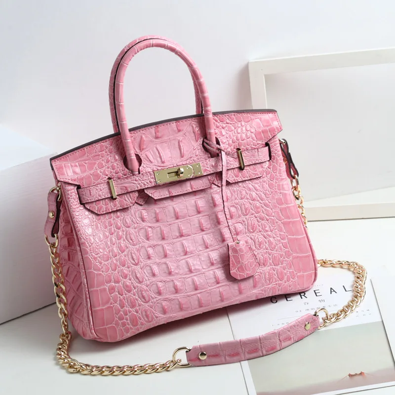 

Foreign trade new atmosphere leather platinum bag crocodile back bone pattern Handbag fashion one shoulder messenger bag women's