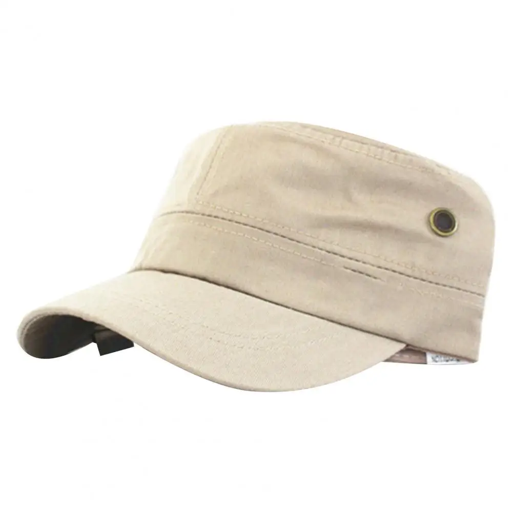 

Caps Fashion Men Solid Color Flat Peaked Cap Outdoor Sun Protection Baseball Hat