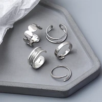 morivovog 925 sterling silver irregular rings for women vintage geometry japan korea layers rings festival jewelry bague femme