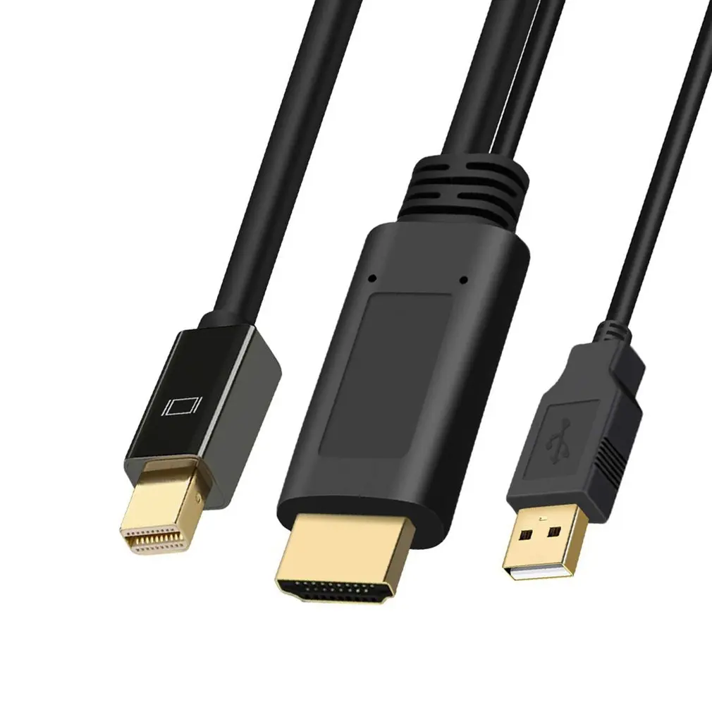 

Кабель-адаптер HDMI-совместимый с MiniDP 4K @ 30 Гц штекер-штекер 1,8 м видеокарта еды курицы игровой компьютер для отображения кабеля