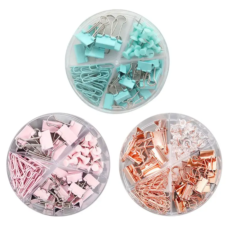 

2021 New 72pcs Metal Paper Clip Multipurpose Thumbtacks Office Document Long Tail Clips