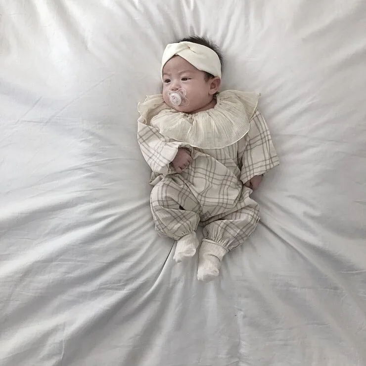 Весенние комбинезоны для новорожденных полностью хлопковые в Корейском стиле с