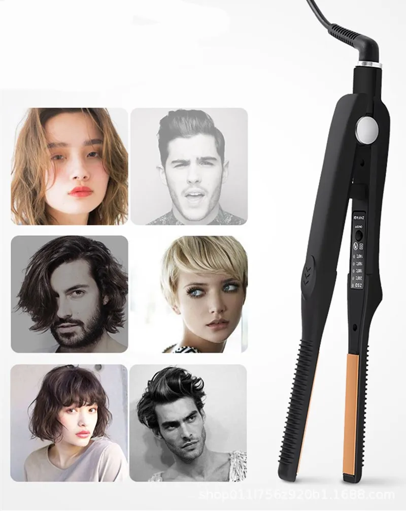 Профессиональный Выпрямитель для волос 2 в 1 щипцы завивки Плойка коротких