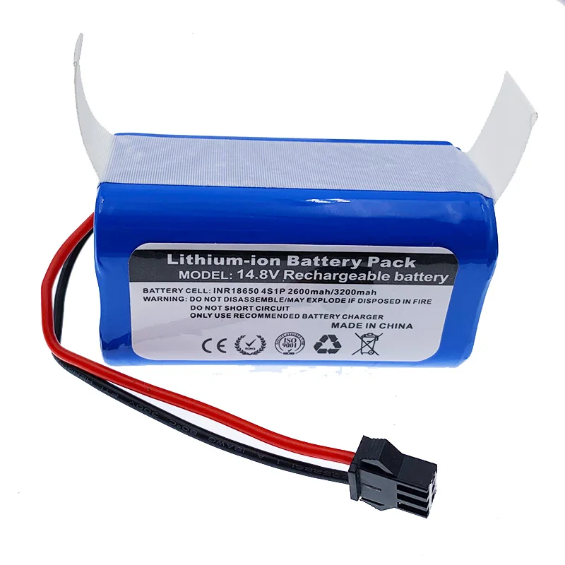 14.8 V 2600mAh 4S 1P 18650 Lithium Batterie Pack 68.4x36.9x36.9mm (4 Pieces Rechargeable Li-ion Batteries) For N9S Etc. - купить по