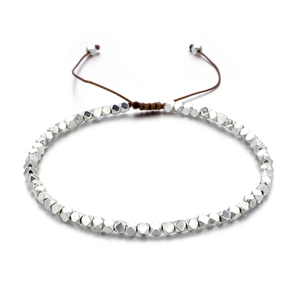 Браслет ручной работы с полигедральными бусинами Kpop плетеные браслеты-цепочки