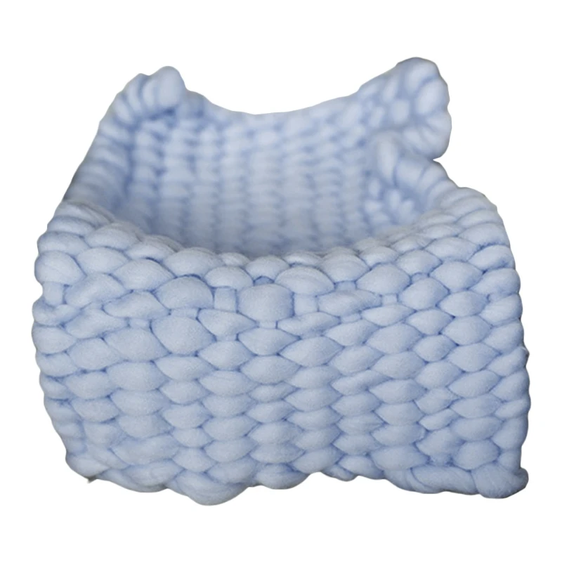 

Newborn Photography Props Knitted Crochet Baby Blanket Infants Photo Shooting Basket Accessories DXAD