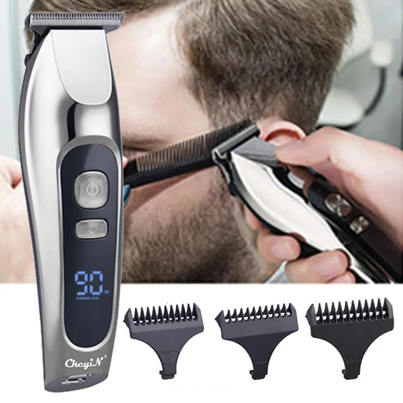 

CkeyiN Для мужчин's Парикмахерская Машинка для стрижки волос Электрический Аккумуляторный триммер для волос триммер для Перезаряжаемые, Машин...